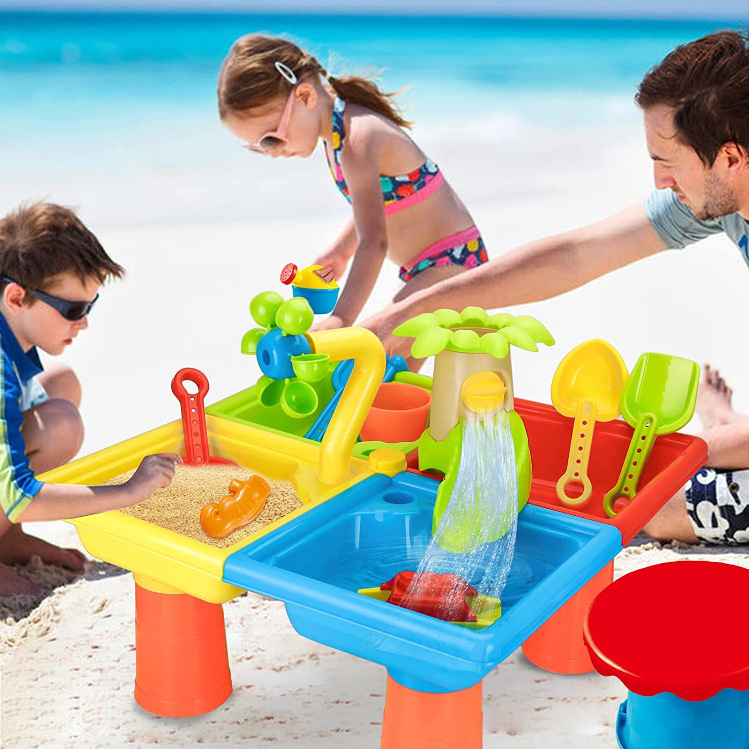 Kids Outdoor Nature Toys - Mesa de playa para niños, juego