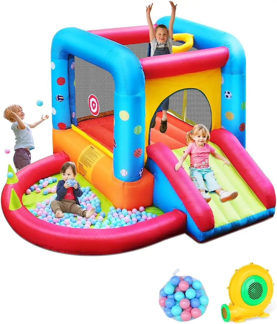 Kids Outdoor Bounce House - Castillo Inflable Step4Fun, Tobogán Inflable para