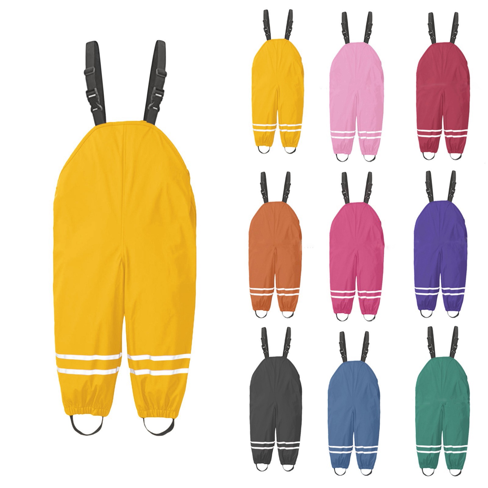 Kids Outdoor Overalls - Pantalones de lluvia para niños pequeños