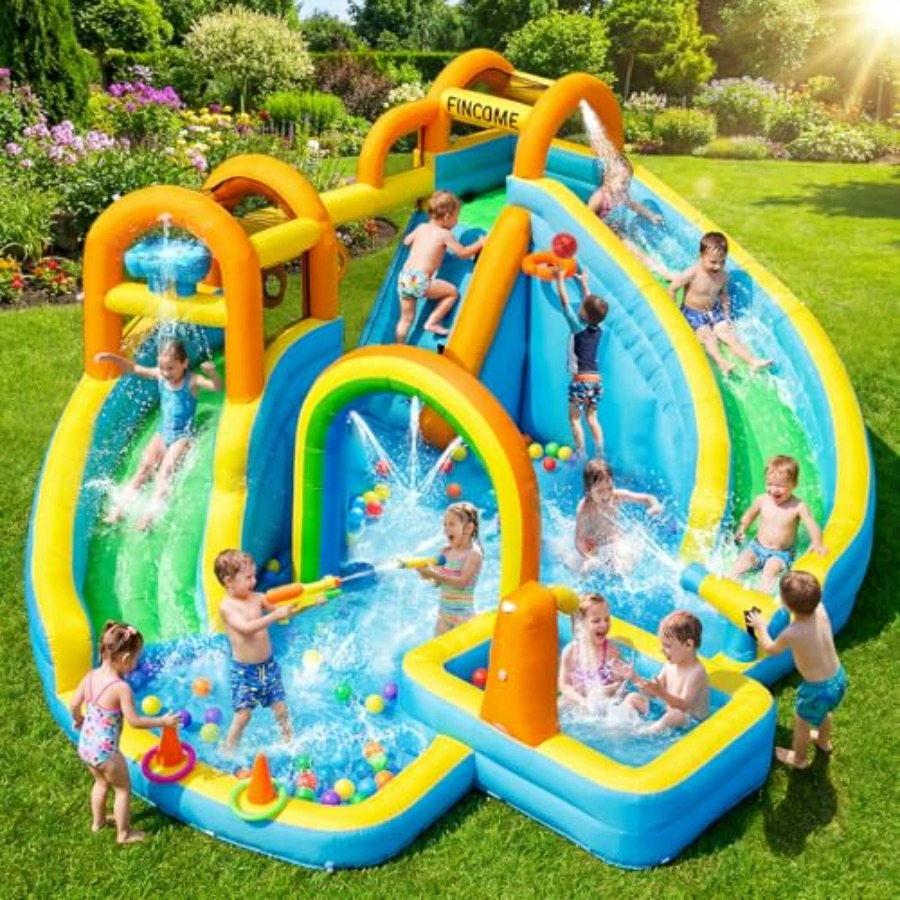 Kids Outdoor Ball - Tobogán acuático inflable para niños con
