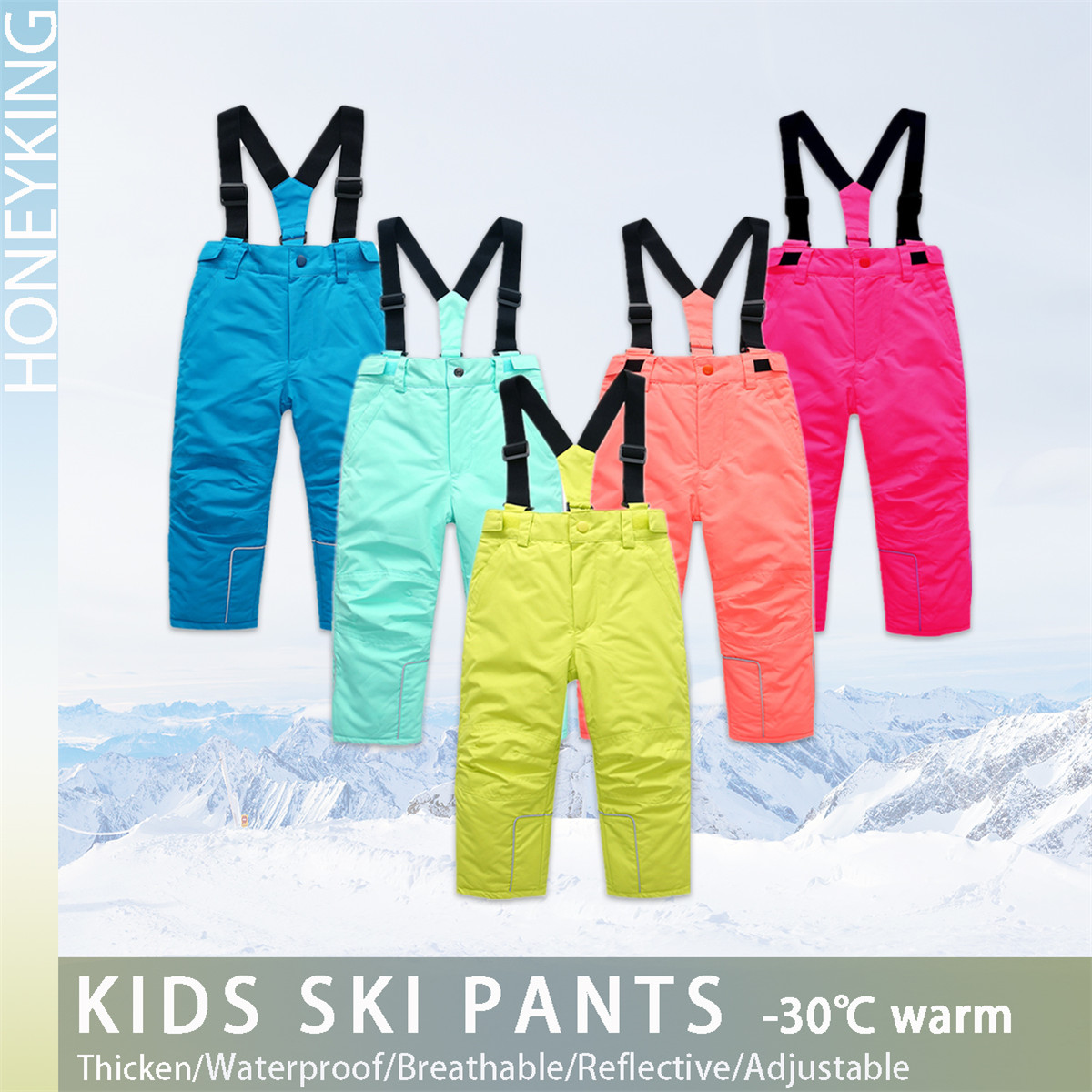 Kids Outdoor Overalls - HONEYKING, pantalones de esquí para niños,