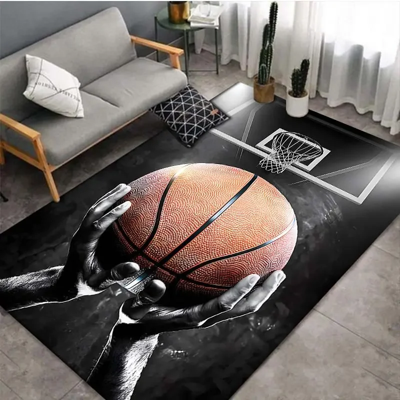 Kids Outdoor Kitchen Diy - Alfombra 3D de Baloncesto Grande, Alfombra