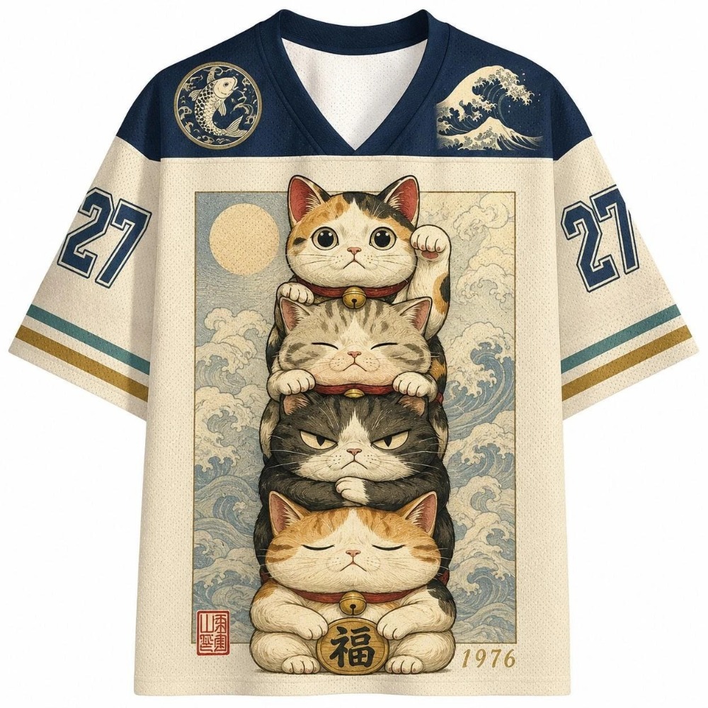 Kids Outdoor Outfit - Camiseta Harajuku Fun Lucky Cat con