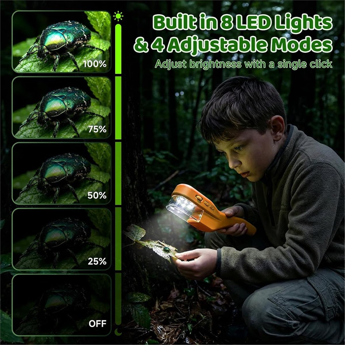Kids Outdoor Microscope - Microscopio de Mano 500X para Niños,