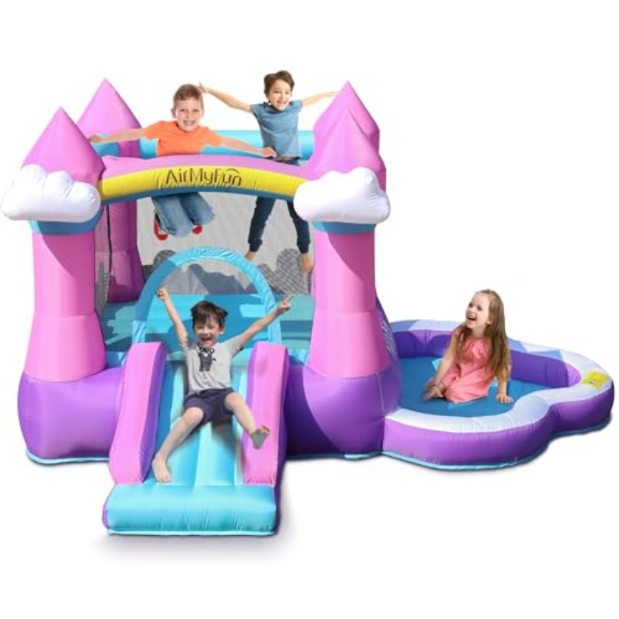 Kids Outdoor Ball - Casa inflable rosa para niños de