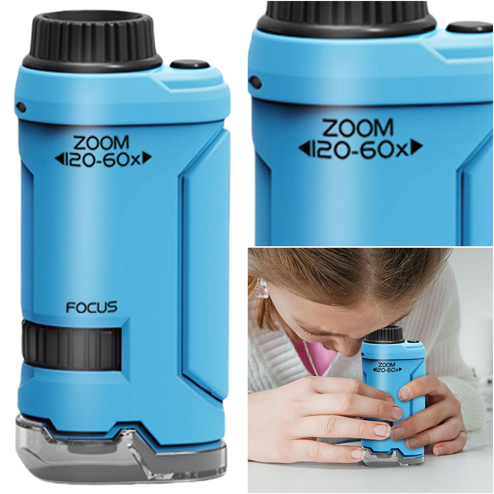 Kids Outdoor Microscope - Nuevo microscopio de mano 60x-120x, microscopio