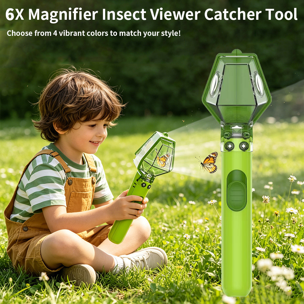 Kids Outdoor Nature Toys - Lupa 6X para Niños, Atrapa Insectos,