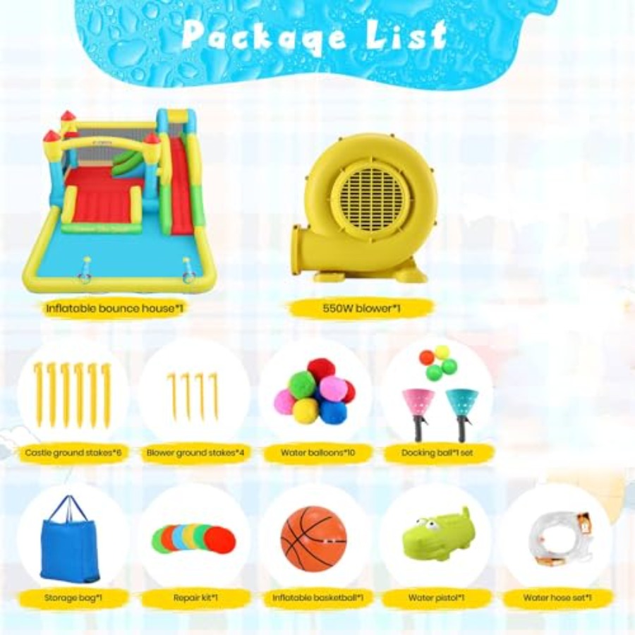 Casa de juegos inflable acuáti - Kids Outdoor Ball reseña y precio