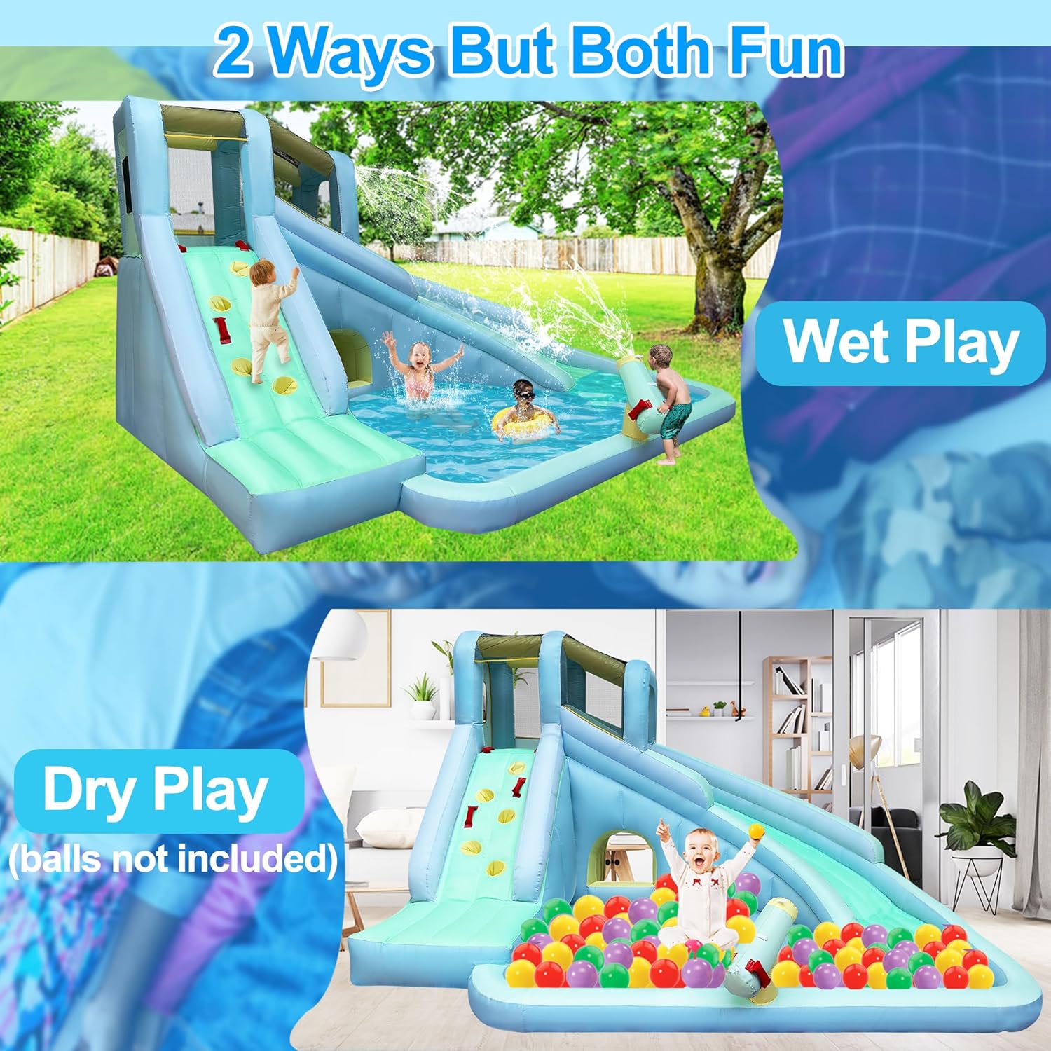Parque Acuático Inflable 6 en  - Kids Outdoor Bounce House reseña y precio