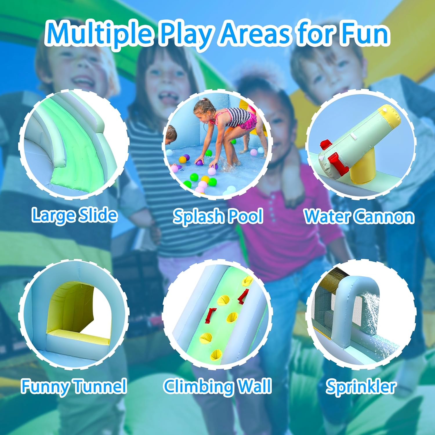 Parque Acuático Inflable 6 en  - Kids Outdoor Bounce House reseña y precio