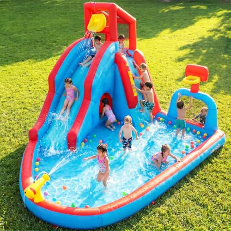 Tobogán acuático inflable para - Kids Outdoor Bounce House reseña y precio