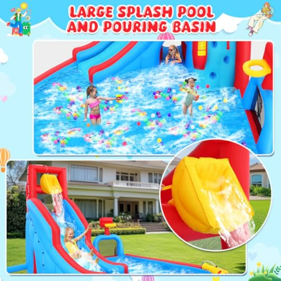 Tobogán acuático inflable para - Kids Outdoor Bounce House reseña y precio