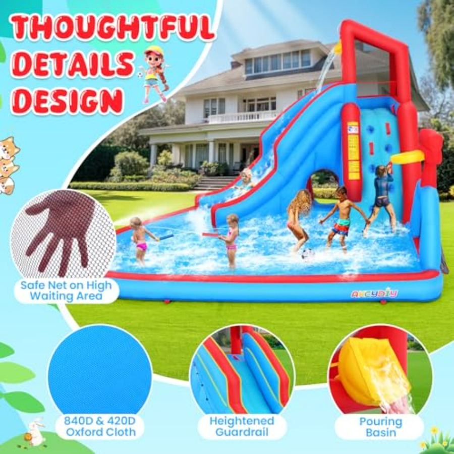 Tobogán acuático inflable para - Kids Outdoor Bounce House reseña y precio