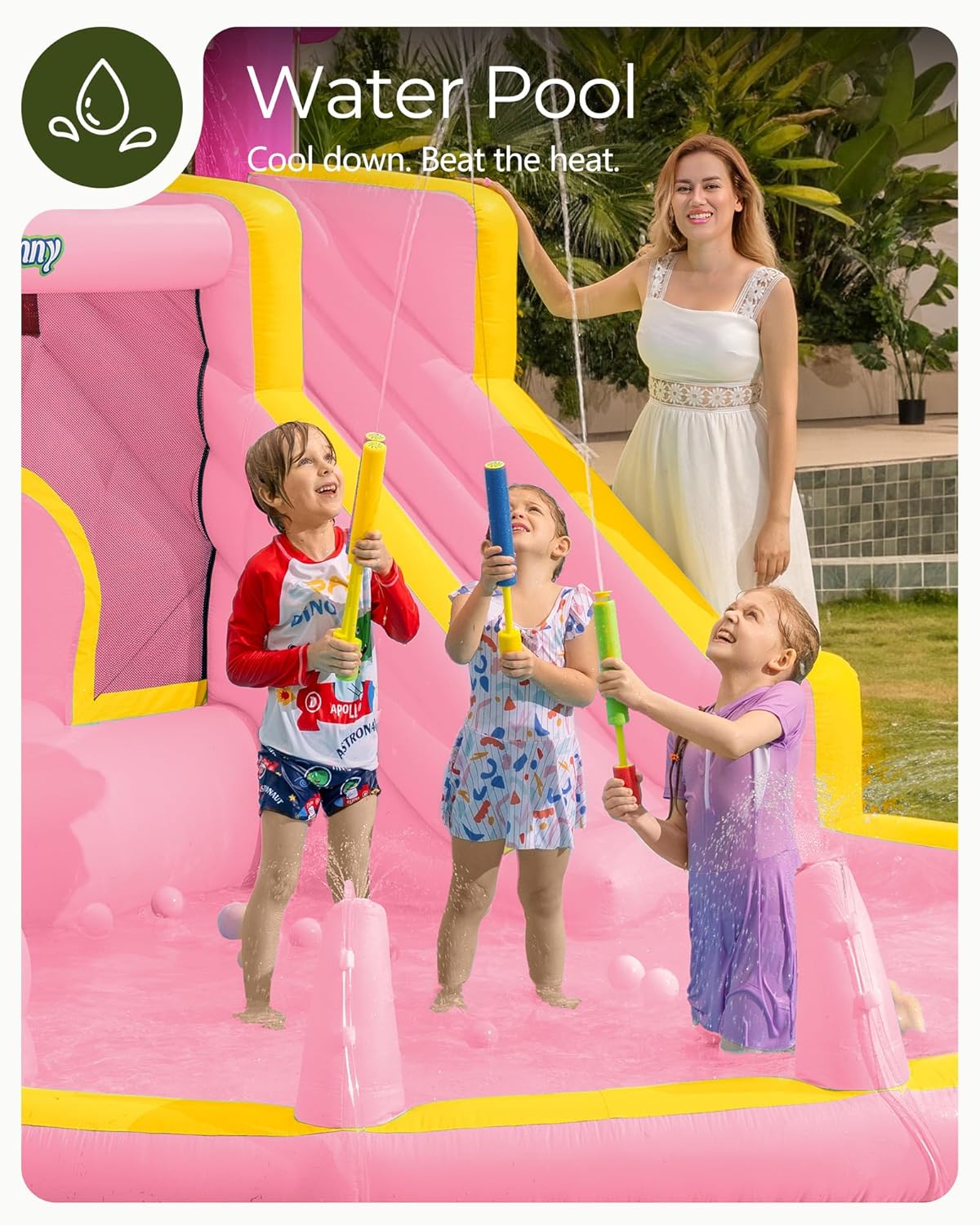 Tobogán Acuático Inflable Rosa - Kids Outdoor Bounce House reseña y precio