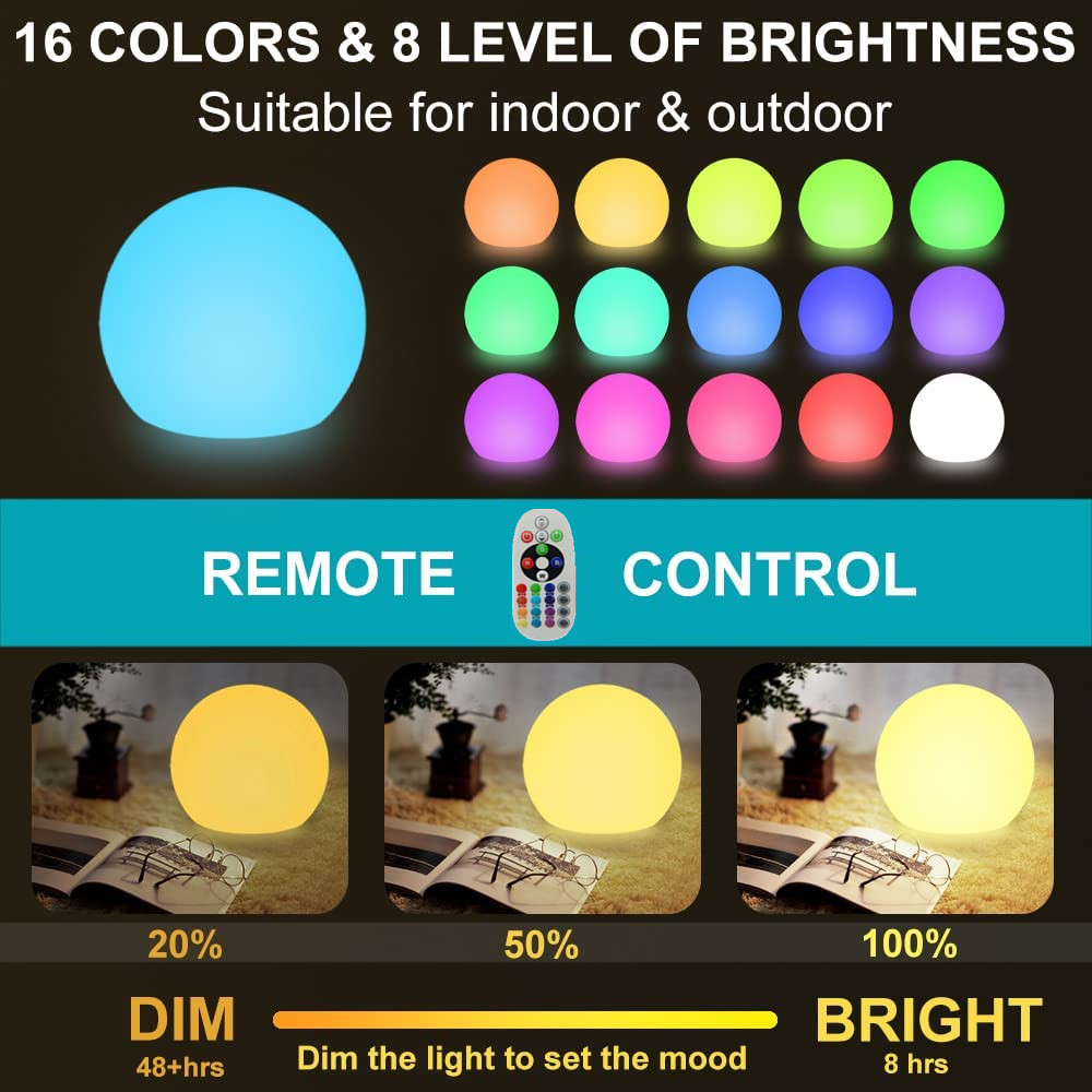 Luz LED recargable con bola br - Kids Outdoor Decor reseña y precio