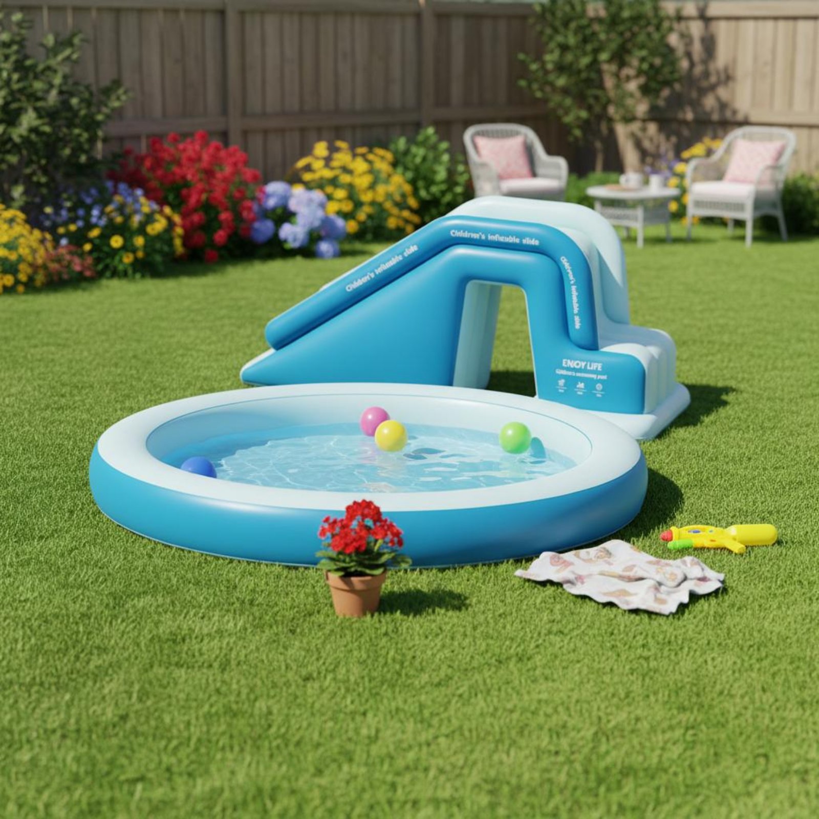 Tobogán Inflable para Piscina, - Kids Outdoor Nature Toys reseña y precio