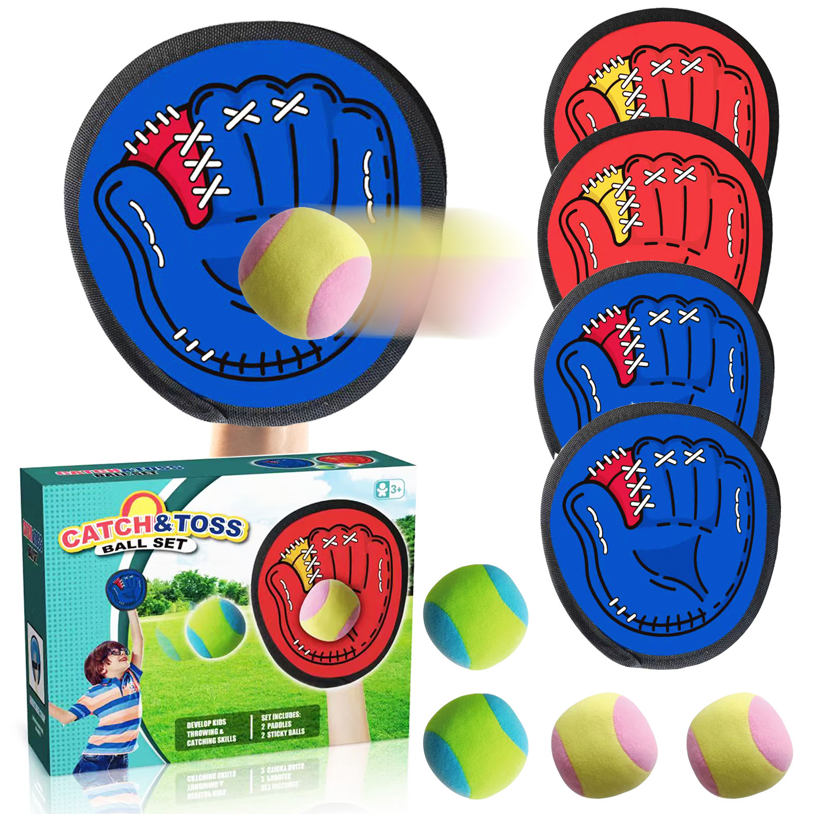 Juego de 4 pelotas adhesivas c - Kids Outdoor Outfit reseña y precio