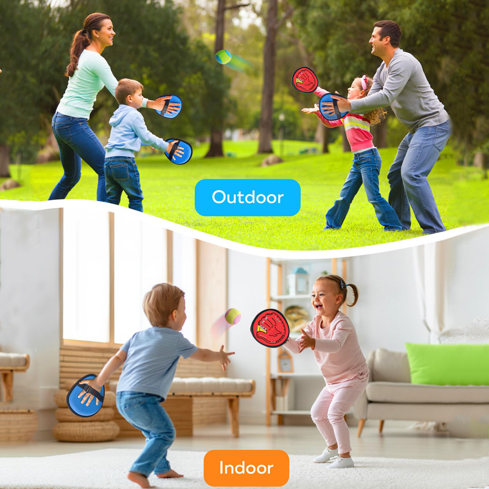 Juego de 4 pelotas adhesivas c - Kids Outdoor Outfit reseña y precio