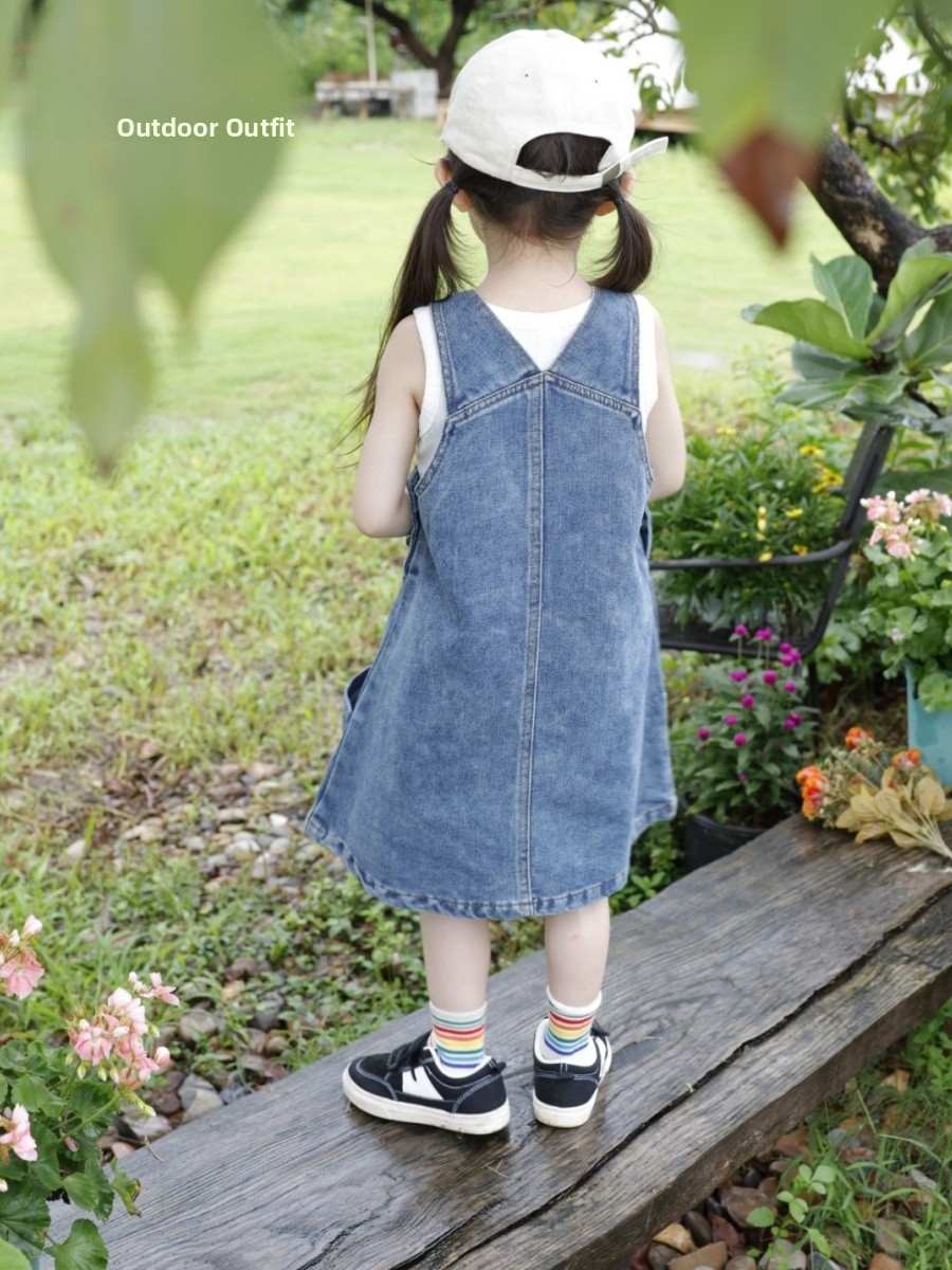 Peto falda vaquero vintage lav - Kids Outdoor Overalls reseña y precio
