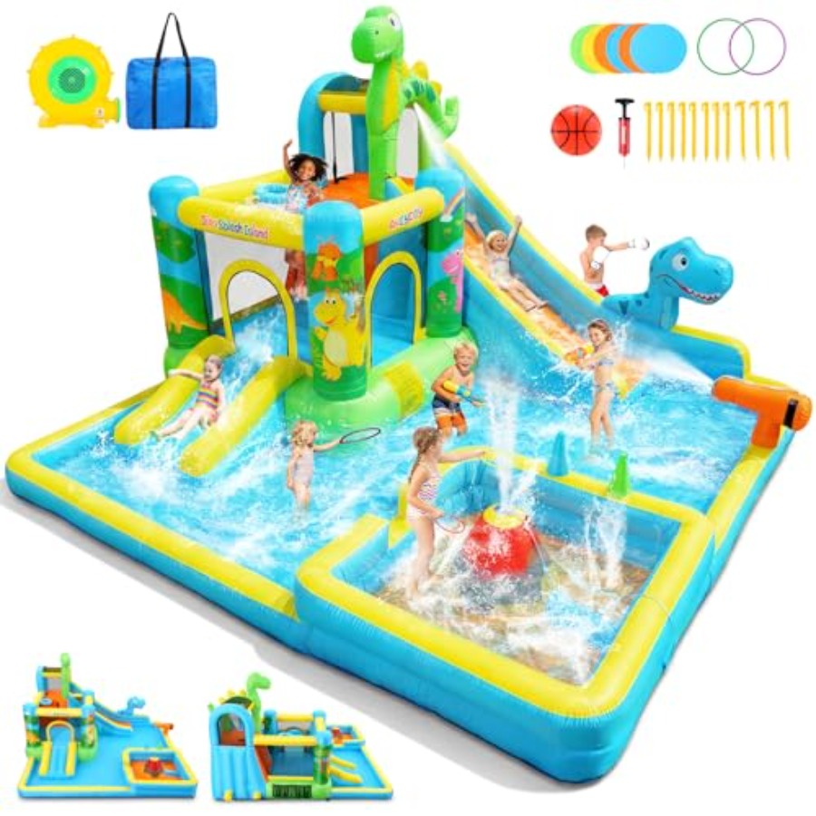 Tobogán acuático inflable para - Kids Outdoor Bounce House reseña y precio