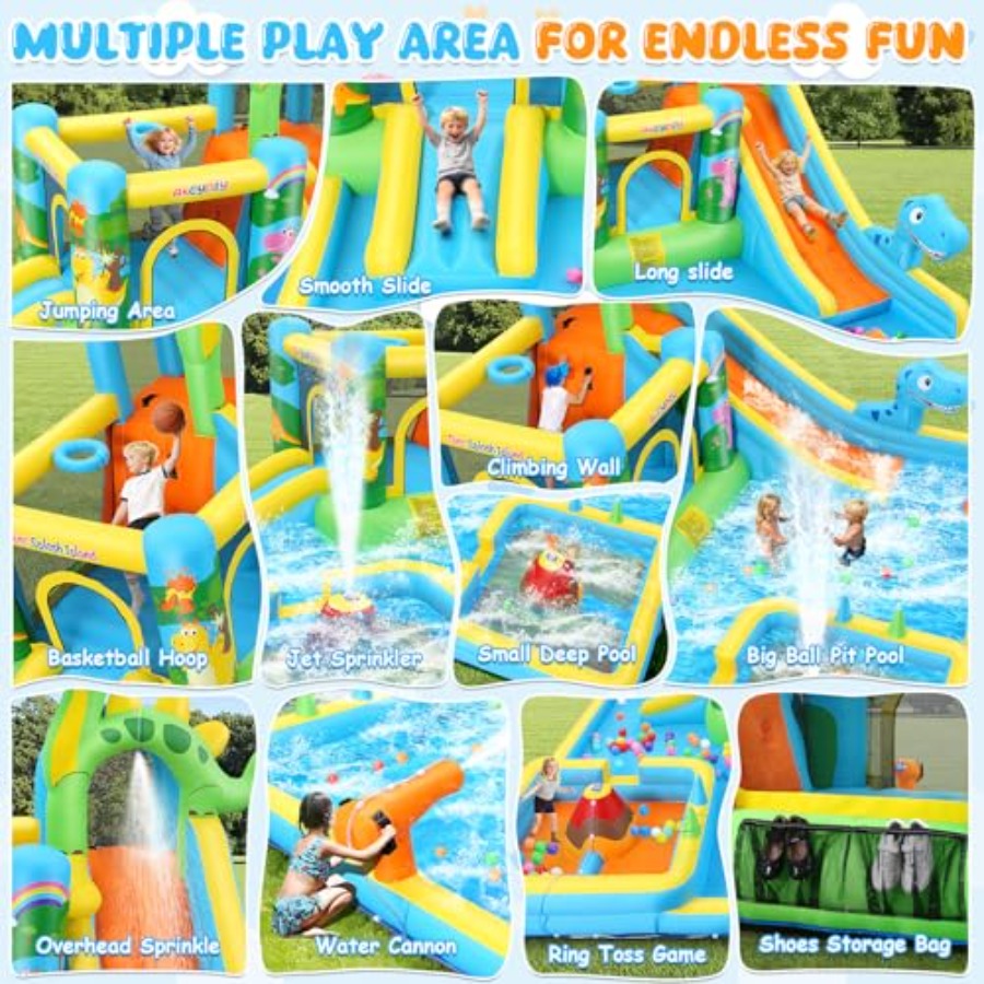 Tobogán acuático inflable para - Kids Outdoor Bounce House reseña y precio