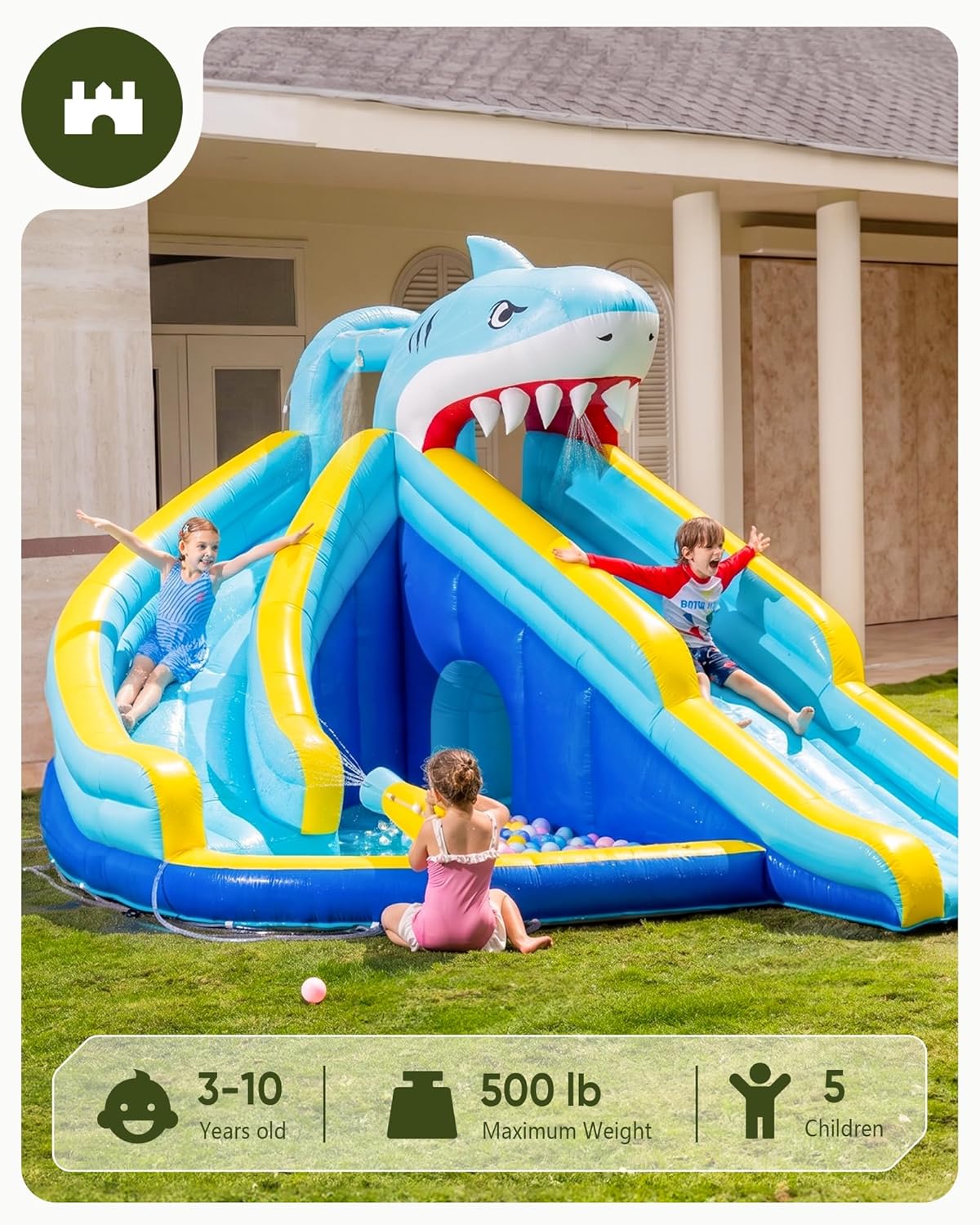 Tobogán Acuático Inflable para - Kids Outdoor Bounce House reseña y precio