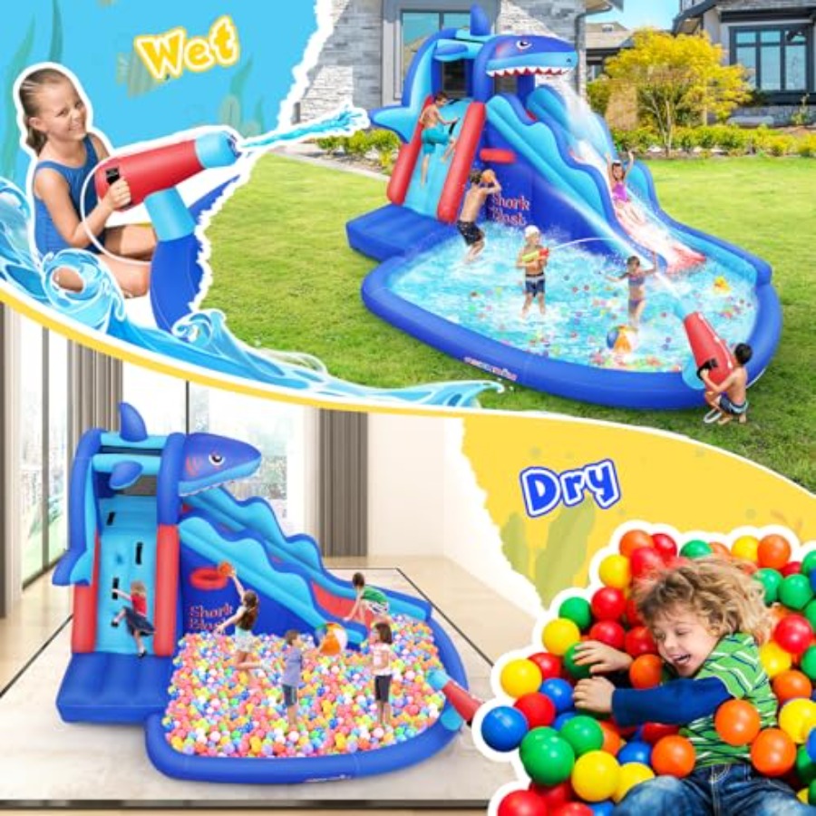 Tobogán acuático inflable para - Kids Outdoor Bounce House reseña y precio