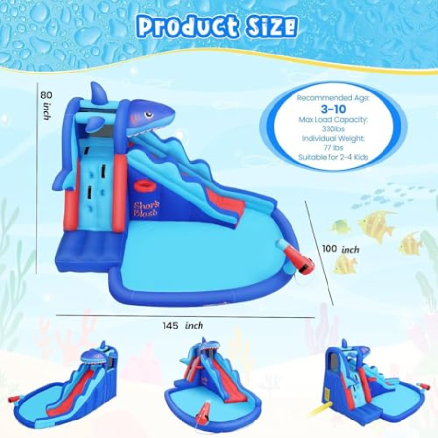 Tobogán acuático inflable para - Kids Outdoor Bounce House reseña y precio