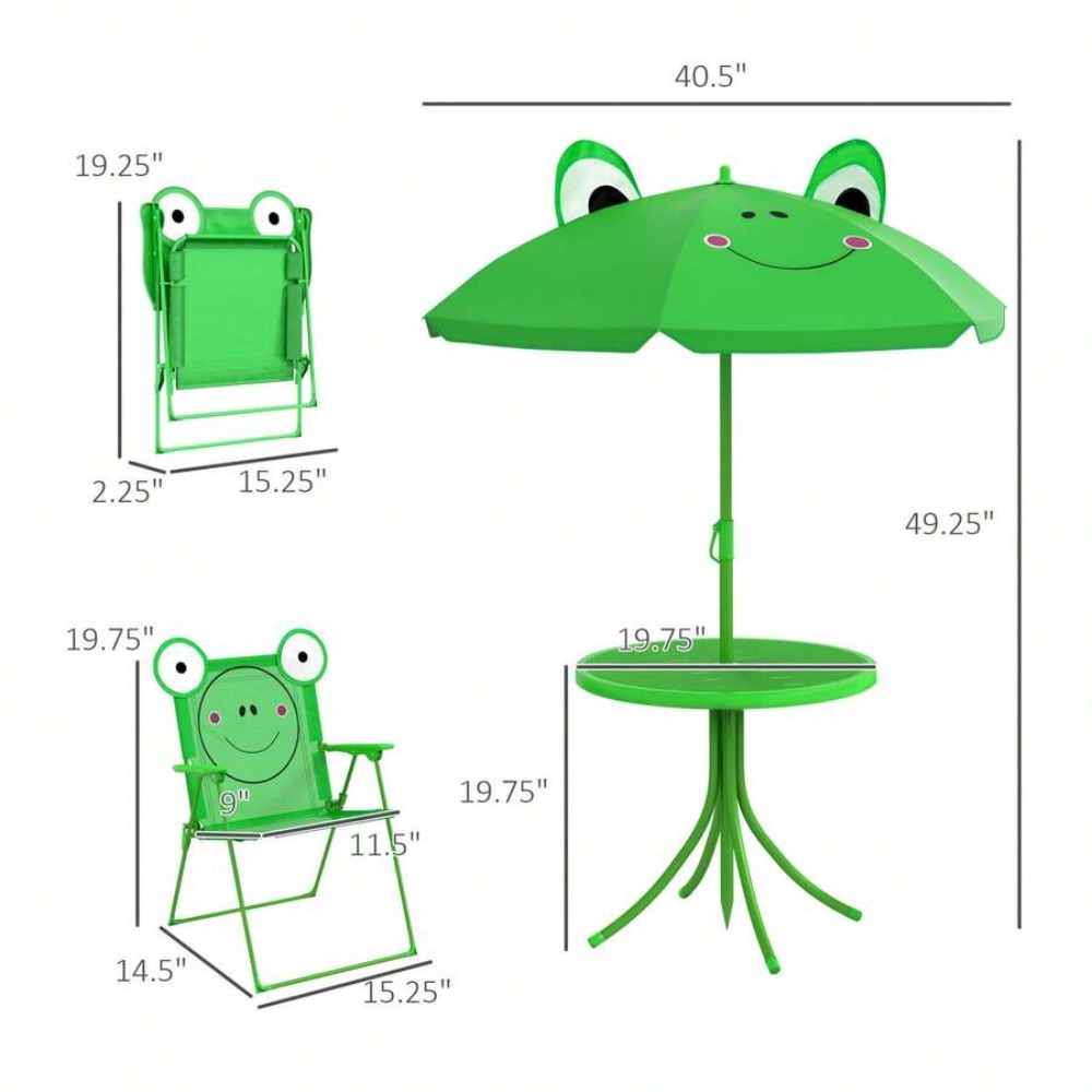 Juego de mesa y sillas para ni - Kids Outdoor Table And Chairs With Umbrella reseña y precio