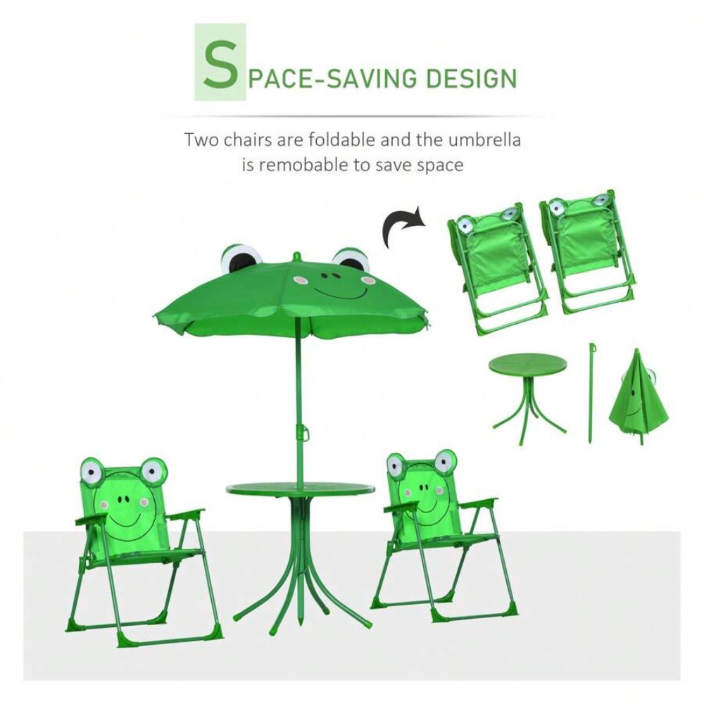 Juego de mesa y sillas para ni - Kids Outdoor Table And Chairs With Umbrella reseña y precio