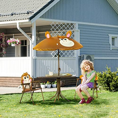 Conjunto de Mesa y Sillas para - Kids Outdoor Table And Chairs With Umbrella reseña y precio