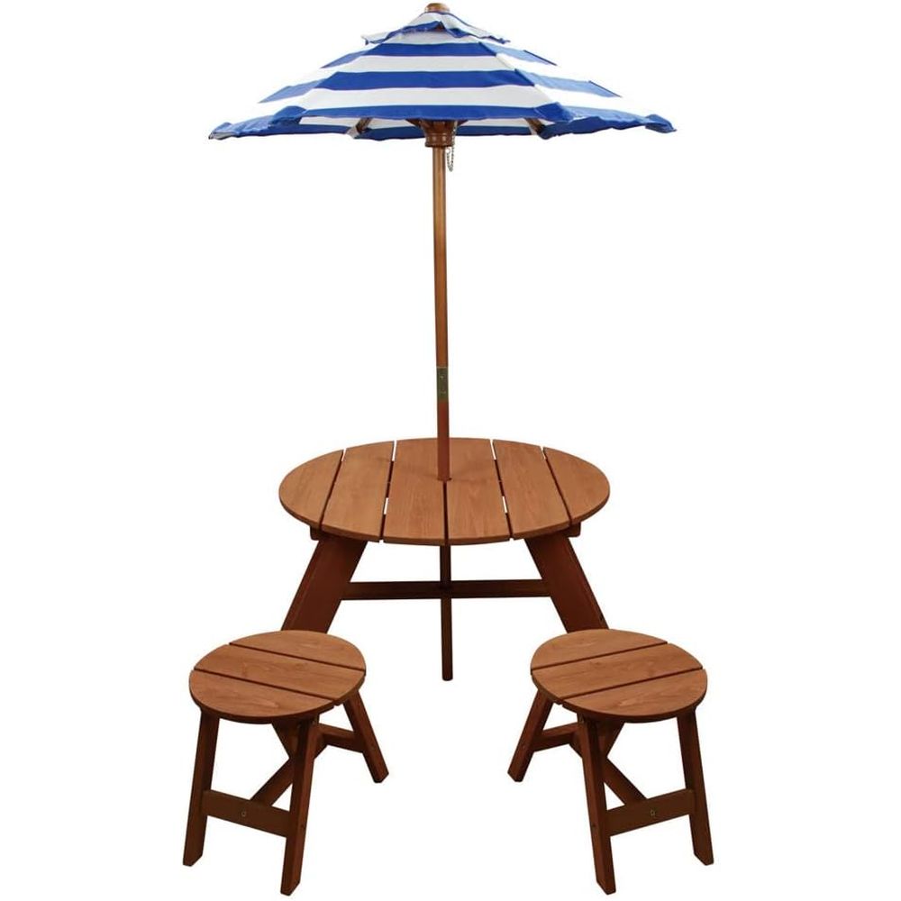 Conjunto de mesa redonda de ma - Kids Outdoor Table And Chairs With Umbrella reseña y precio