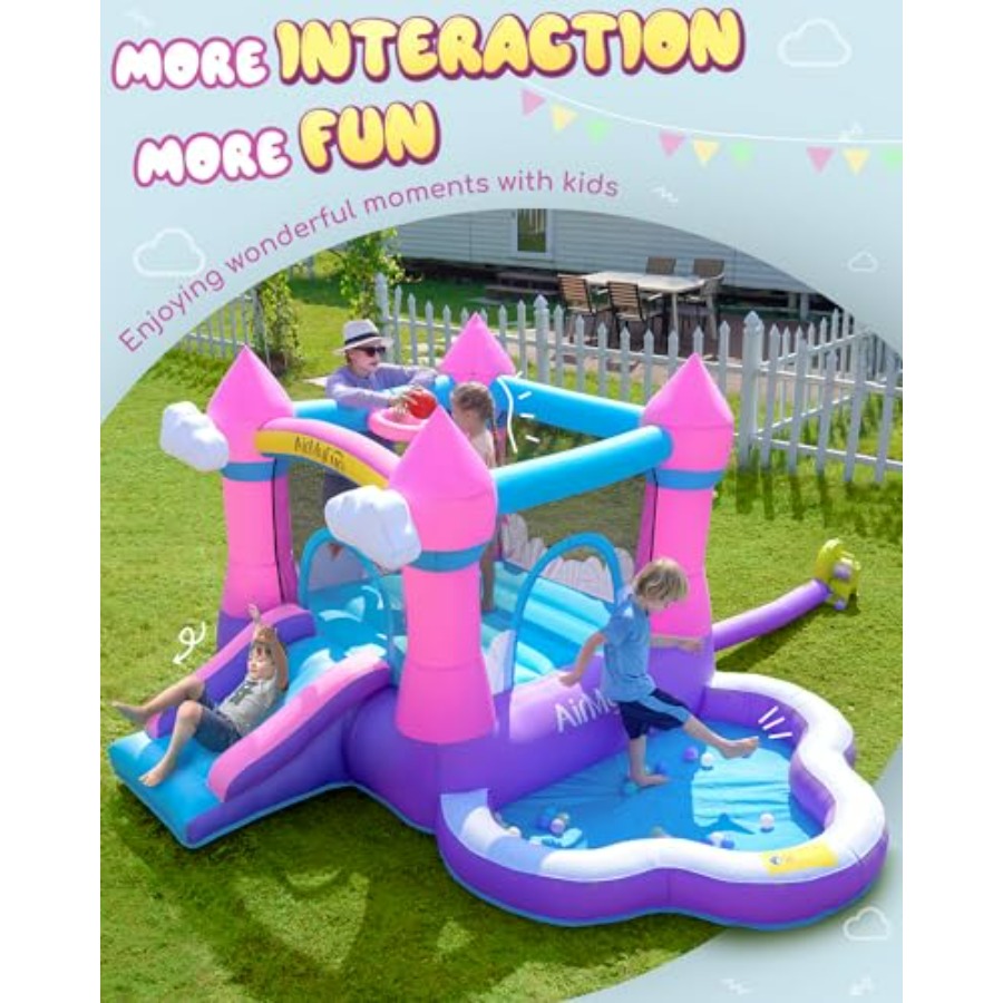 Casa inflable rosa para niños  - Kids Outdoor Ball reseña y precio