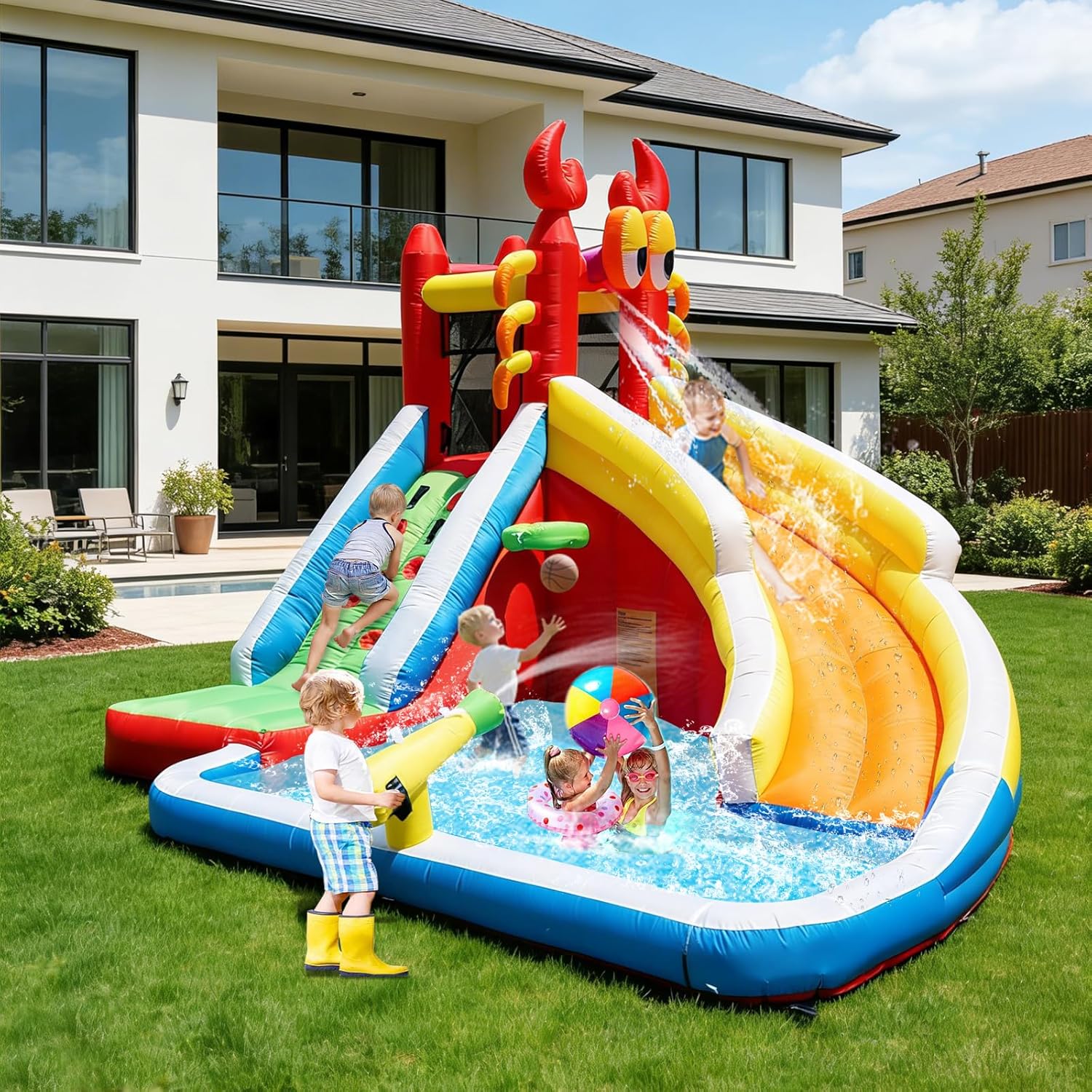 Gran Casa de Brinco Inflable c - Kids Outdoor Bounce House reseña y precio