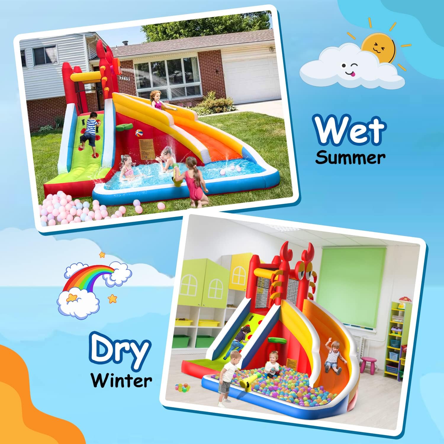 Gran Casa de Brinco Inflable c - Kids Outdoor Bounce House reseña y precio