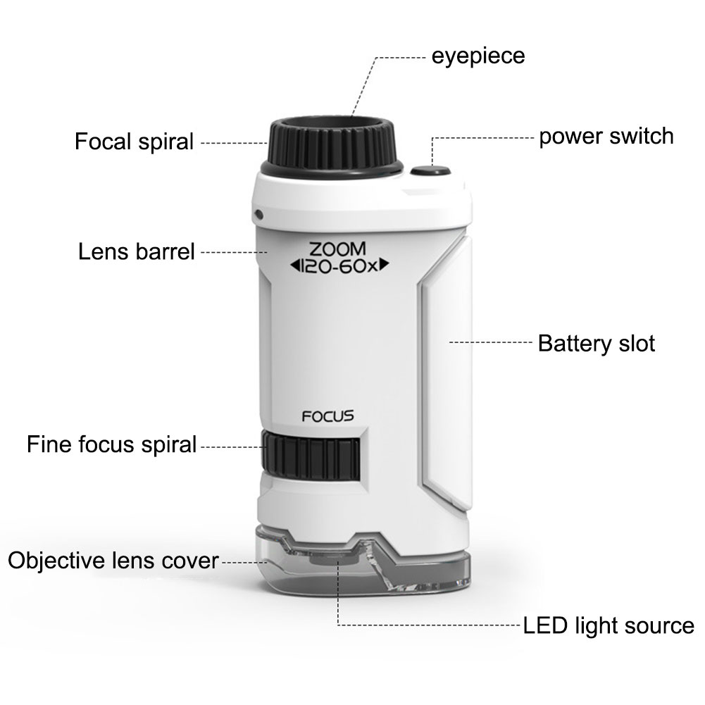 Nuevo microscopio de mano 60x- - Kids Outdoor Microscope reseña y precio