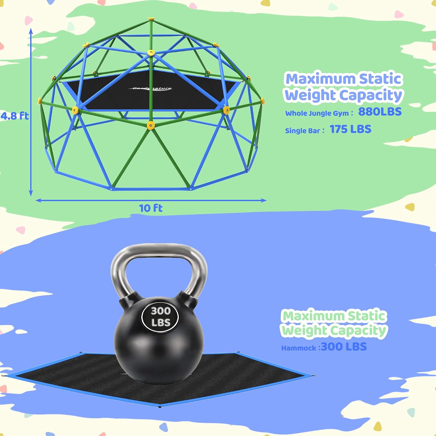 Domo de Escalada de 10 Pies co - Kids Outdoor Climbing Dome reseña y precio