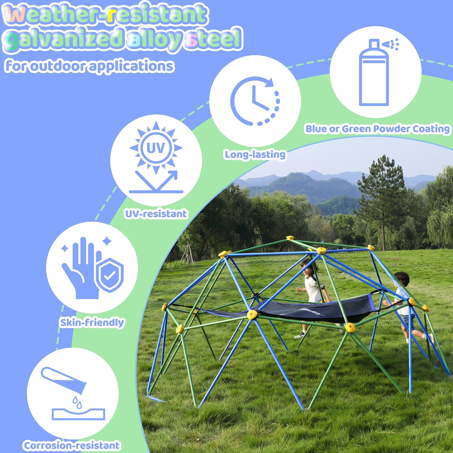 Domo de Escalada de 10 Pies co - Kids Outdoor Climbing Dome reseña y precio