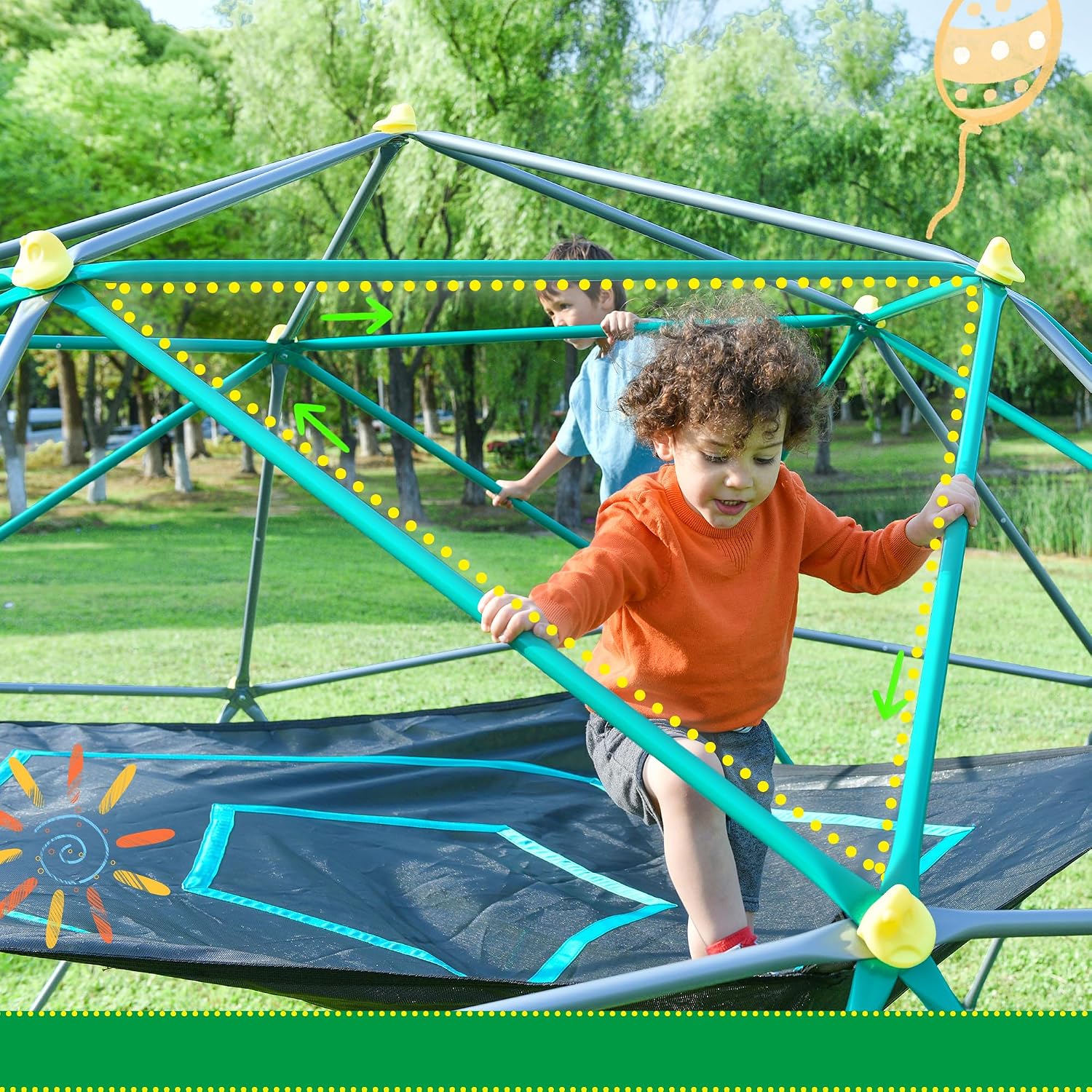 Domo de Escalada de 13 Pies co - Kids Outdoor Climbing Dome reseña y precio