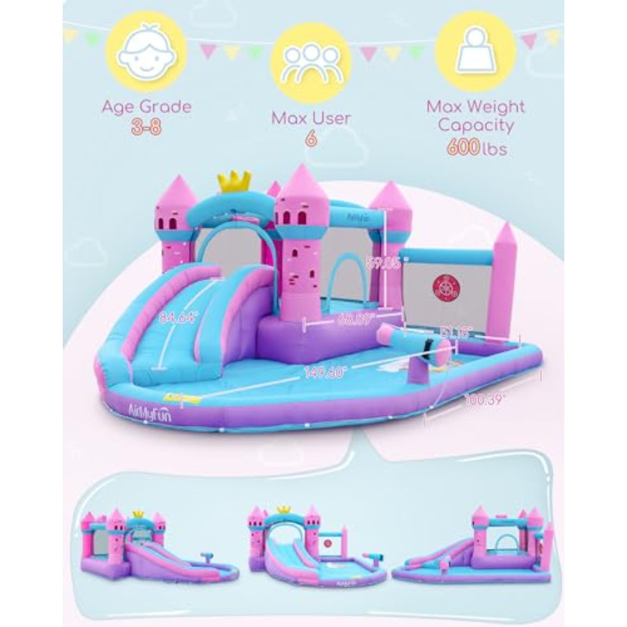 Tobogán acuático inflable para - Kids Outdoor Bounce House reseña y precio